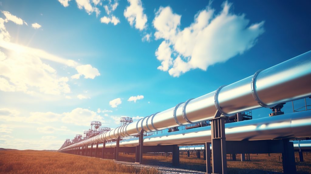 Pipeline infrastructure for oil transport.